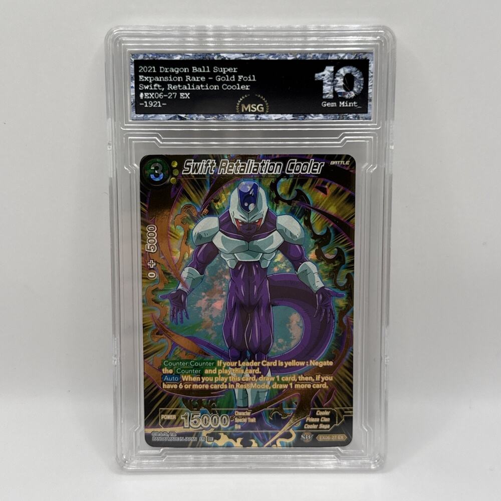 Swift Retaliation Cooler Alt Art GOLD STAMP Foil Dragon Ball Super Graded 10 Gem